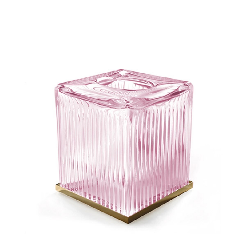 EL71ARO/GD Elegance Tissue Box , Countertop, Square - Pink/Gold