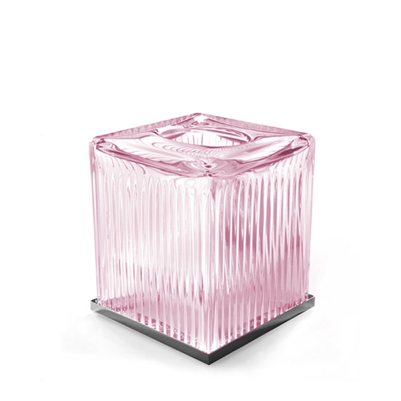 EL71ARO/SL Elegance Tissue Box , Countertop, Square - Pink/Chrome
