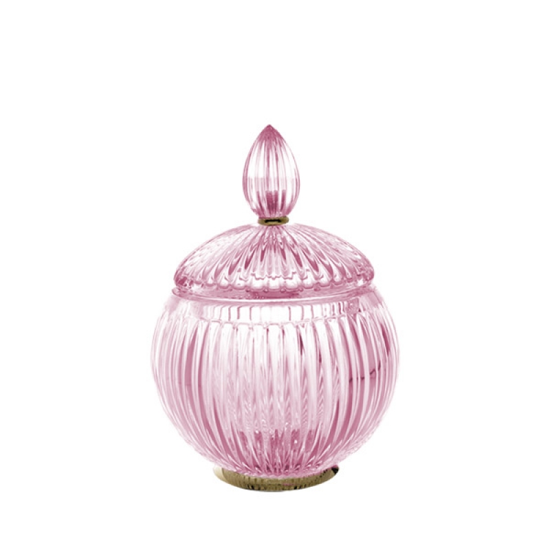 EL48ARO/GD Elegance Cotton Jar, Countertop - Pink/Gold
