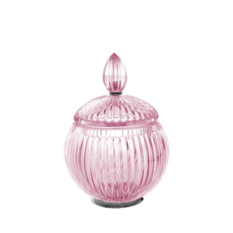 EL48ARO/SL Elegance Cotton Jar, Countertop - Pink/Chrome