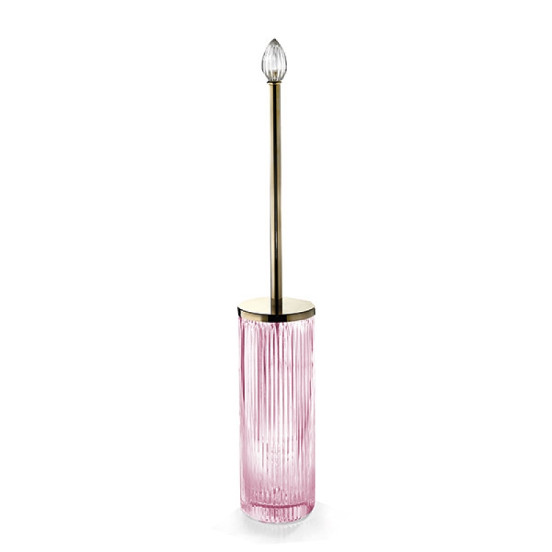 EL17ARO/GD Elegance Toilet Brush Holder , Free Standing- Pink/Gold