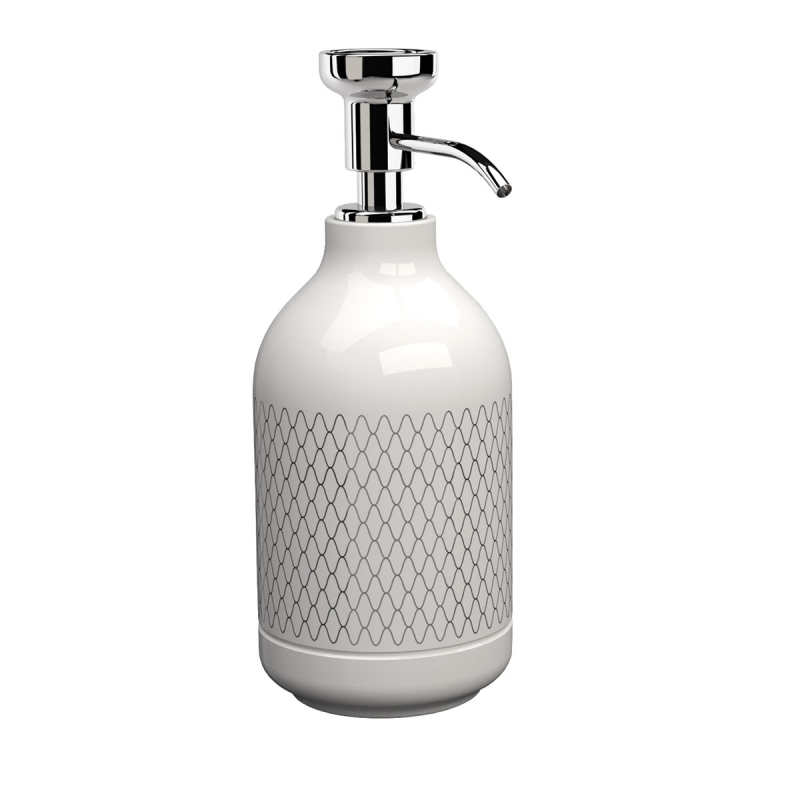 Omega Equilibrium - 777832002N - Equilibrium Soap Dispenser, Countertop (Netting) - Matte White/Chrome