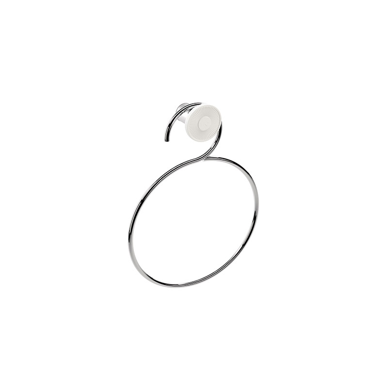 772005002 Equilibrium Towel Ring, 25.5cm - Matte White/Chrome