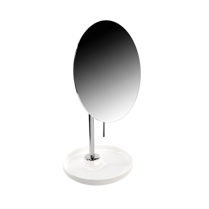 778101002 Equilibrium Mirror, Countertop, 5x - Matte White/Chrome