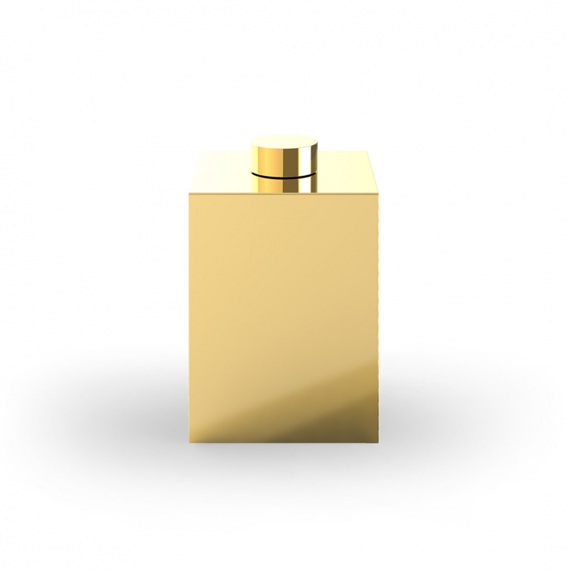 Omega Foursquare - 615320 - FourSquare Waste Bin with Lid, Square - Gold
