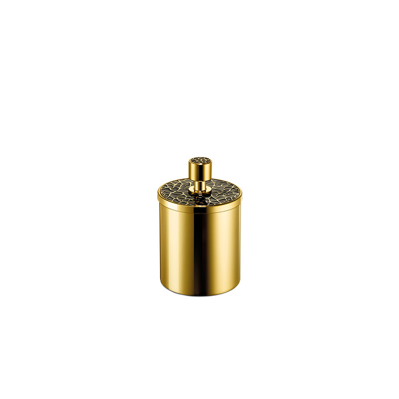88415/OC Gaudi Round Cotton Jar, Countertop - Gold/Colored