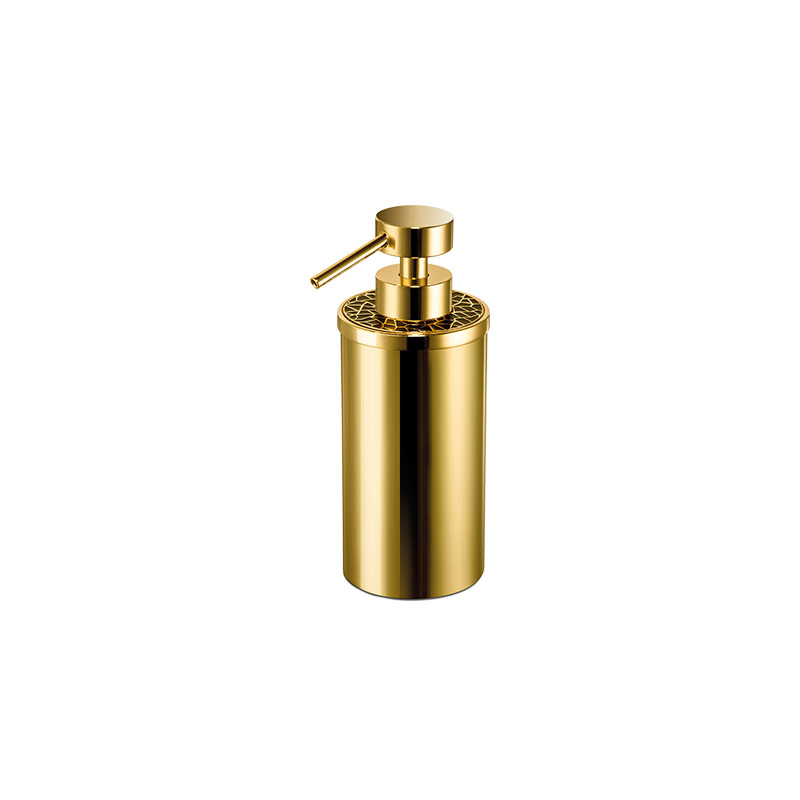 90416/OC Gaudi Round Soap Dispenser, Countertop - Gold/Colored