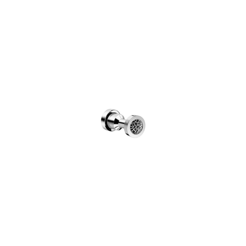 86409/CRN Gaudi Round Robe Hook - Chrome/Black