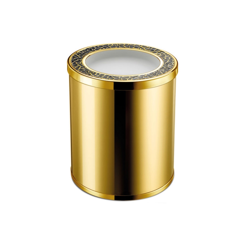 89189/ON Gaudi Round Paper Bin - Gold/Black