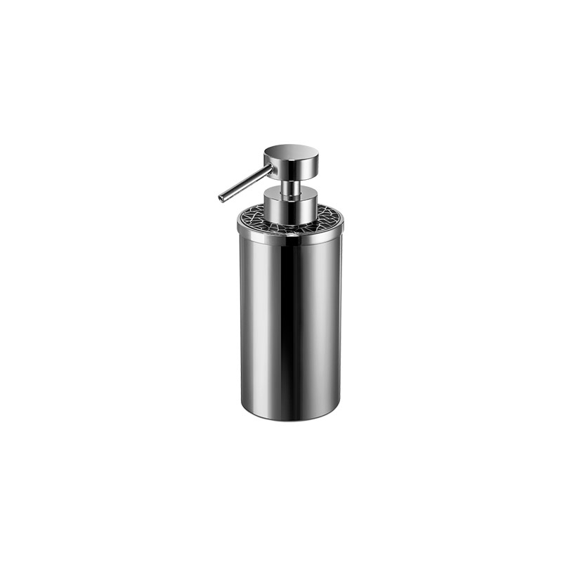 90416/CRC Gaudi Round Soap Dispenser, Countertop - Chrome/Colored