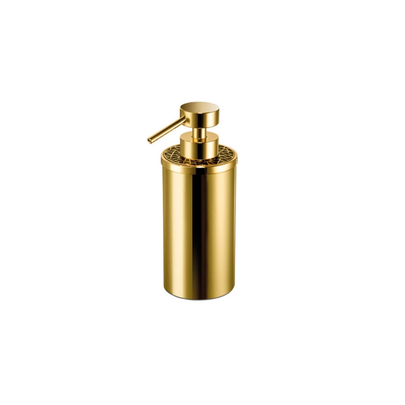 90416/ON Gaudi Round Soap Dispenser, Countertop - Gold/Black