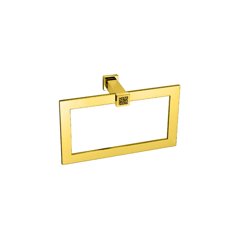 Omega Gaudi Square - 85213/ON - Gaudi Square Towel Ring, 24cm - Gold/Black