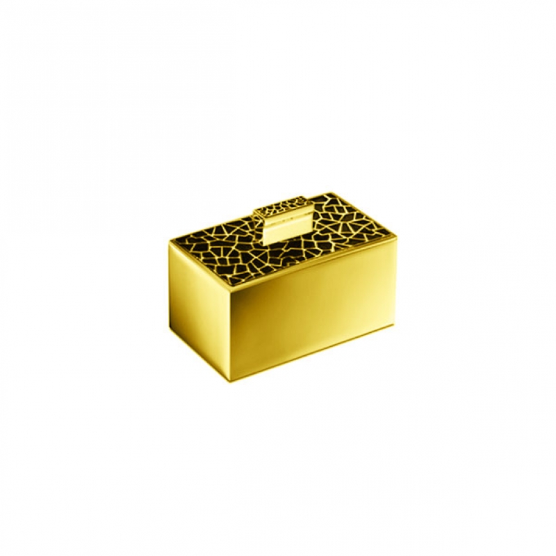 88417/OC Gaudi Square Cotton Jar, Countertop - Gold/Colored