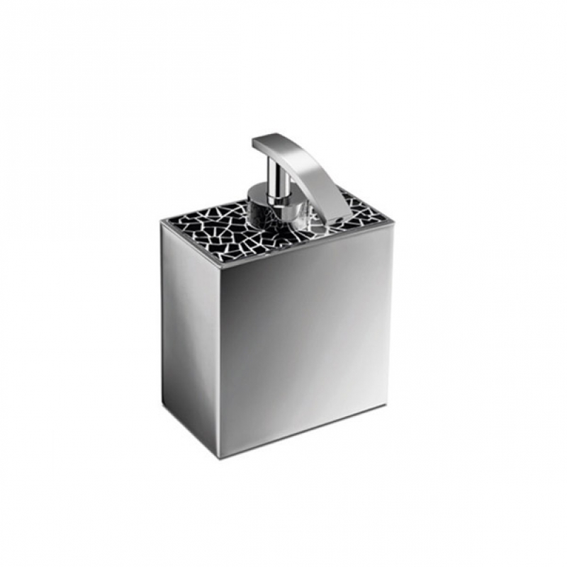 90101/CRN Gaudi Square Soap Dispenser, Countertop - Chrome/Black