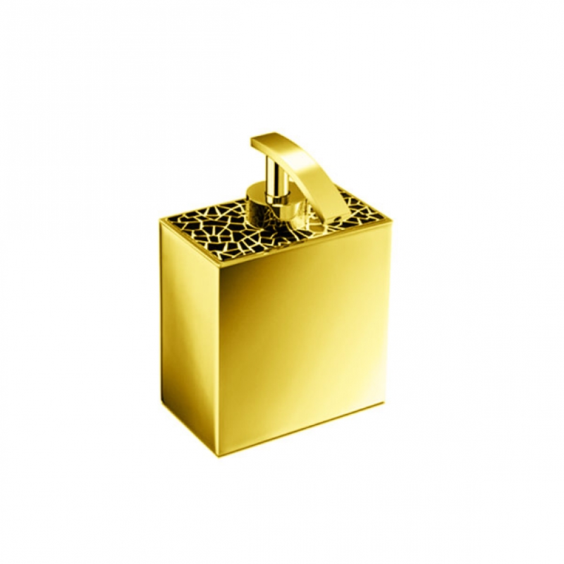 90101/OC Gaudi Square Soap Dispenser, Countertop - Gold/Colored