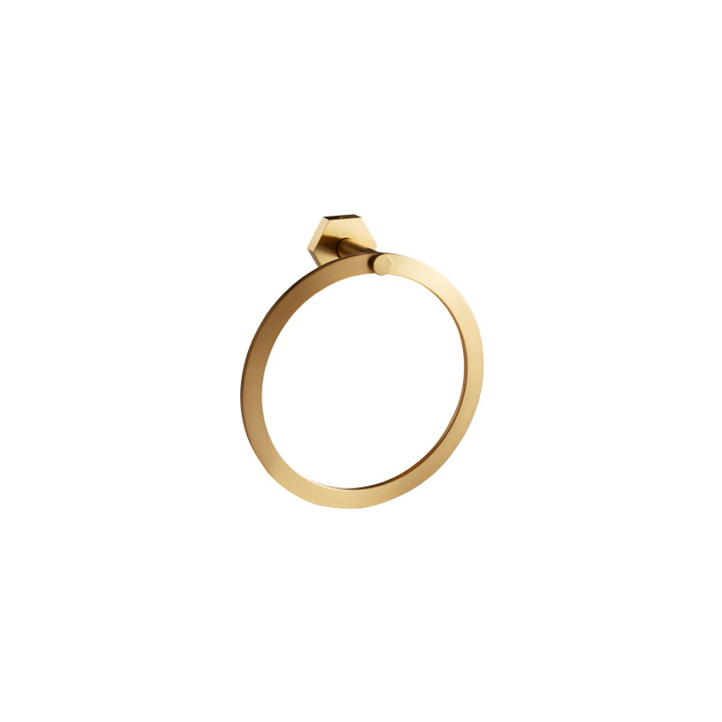 85493/SO Geometric Towel Ring, 19cm - Matte Gold
