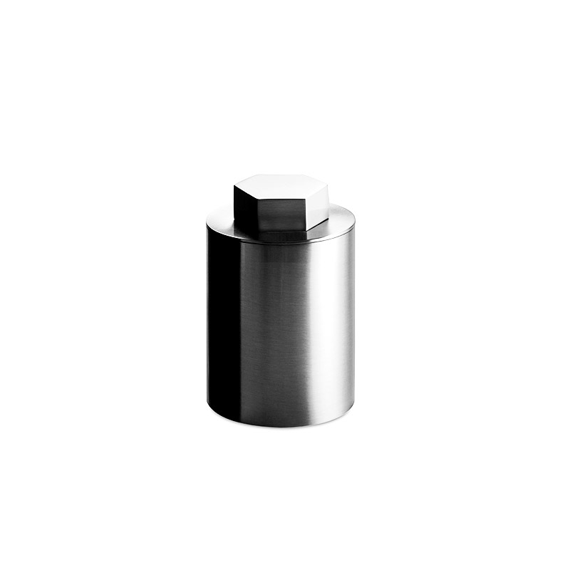 88495/CR Geometric Cotton Jar,Countertop, h12 cm - Chrome