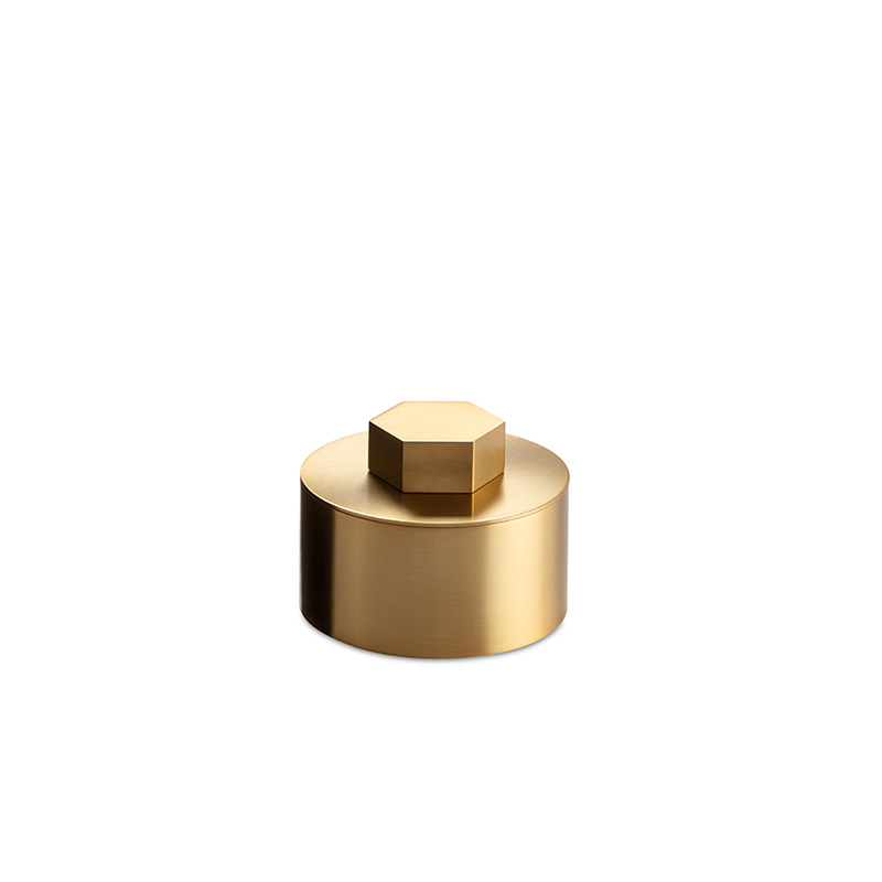 88494/SO Geometric Cotton Jar, Countertop, h7 cm - Matte Gold