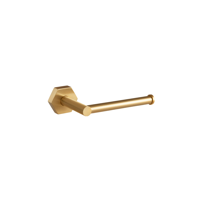 85490/SO Geometric Toilet Roll Holder, Open - Matte Gold