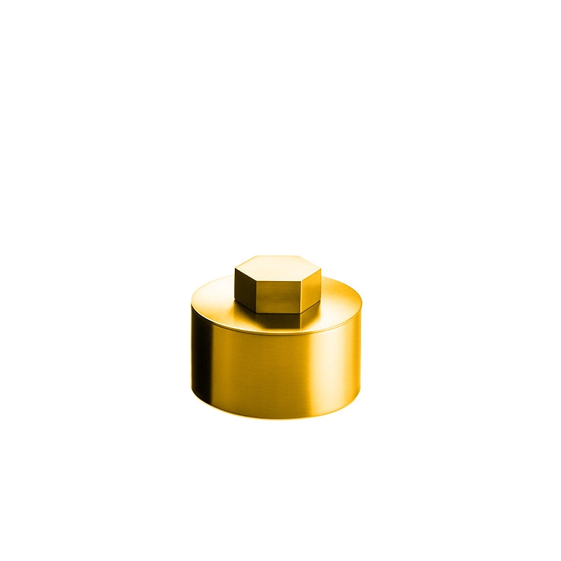 88494/O Geometric Cotton Jar, Countertop, h7 cm - Gold