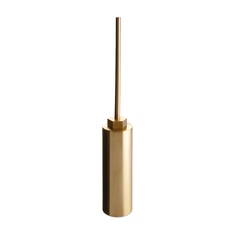 89494/SO Geometric Toilet Brush Holder , Free Standing - Matte Gold
