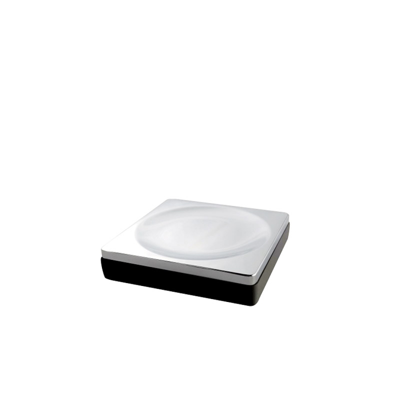 Omega Kaf - KAF6008-02/N - Kaf Soap Dish,Square,Countertop -  Brushed Black / Chrome