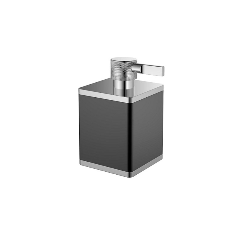 Omega Kaf - KAF6006-02/N - Kaf Soap Dispenser,Square,Countertop - Brushed Black / Chrome
