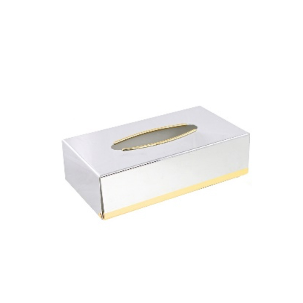 87100/CRO Tissue Box, Countertop/Wall-Mounted-Chrome/Gold