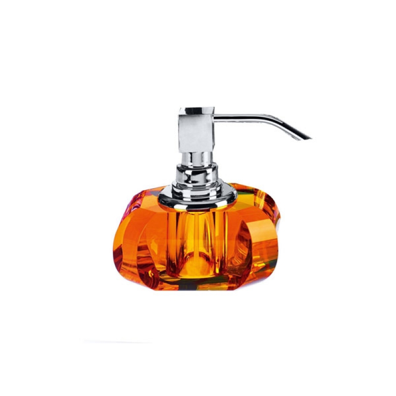 Omega Kristall - KRSSP/CRA - Crystall Soap Dispenser, Countertop - Chrome/Amber