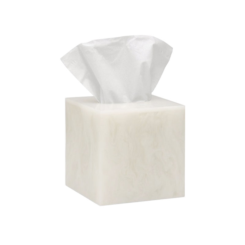 Omega Lal - LAL6015-02/B - Lal Tissue Box,Square,Countertop,13.4xh14.3cm -White