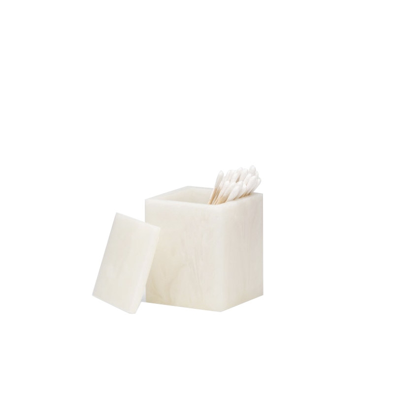 Omega Lal - LAL6019L-02/B - Lal Cotton Jar,Square,Countertop,7.7xh10cm - White