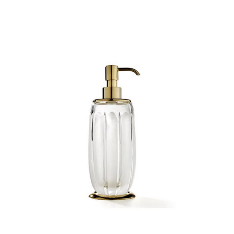 MB01DACR/GD Montblanc Soap Dispenser, Countertop - Frosted Glass/Gold