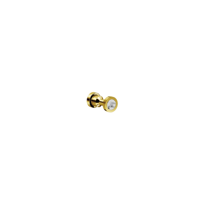 86501/OB Moonlight Round Robe Hook - White Crystal/Gold