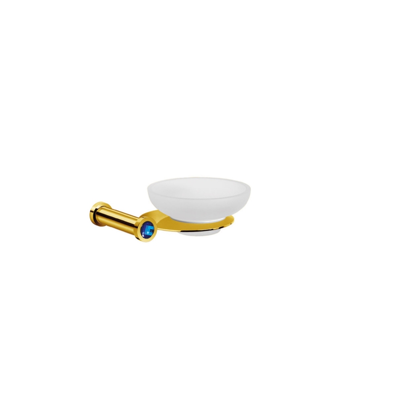 85517M/OA Moonlight Round Soap Dish - Blue Crystal/Gold