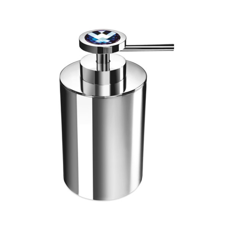 Omega Moonlight Round - 90503/CRA - Moonlight Round Soap Dispenser, Countertop-Blue Crystal/Chrome