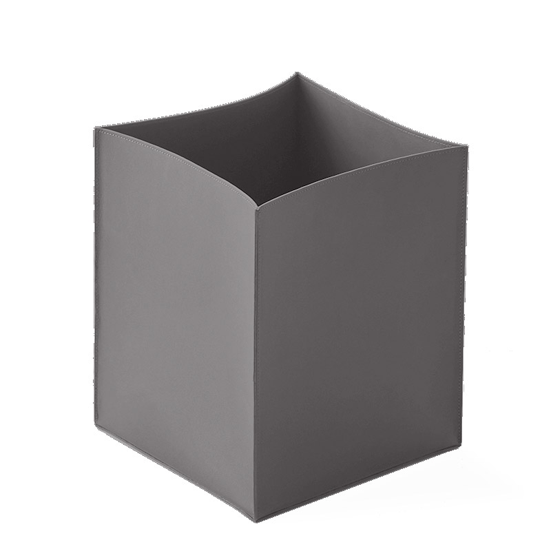 Omega Nappa - 938793 - Nappa Waste Bin,Open,Square,24xh28.5cm - F.Leather/Gray