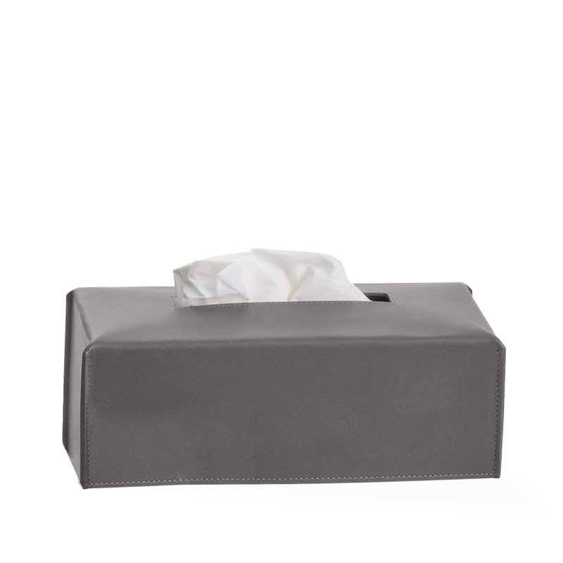 Omega Nappa - 938093 - Nappa Tissue Box,Countertop,13xh9x24cm - F.Leather/Gray
