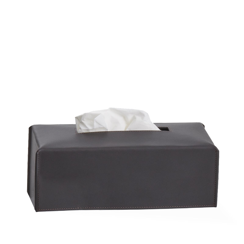 938090 Nappa Tissue Box,Countertop,13xh9x24cm - F.Leather/Dark Brown