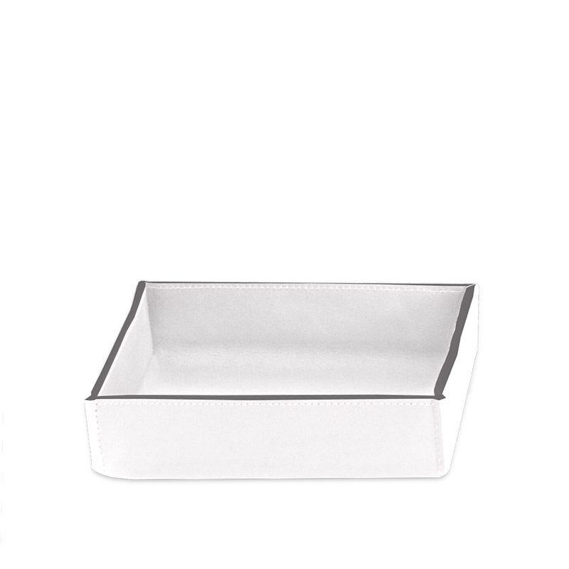 Omega Nappa - 938350 - Nappa Tray, Countertop, 17 x 5.5h x 17 cm-F.Leather/White