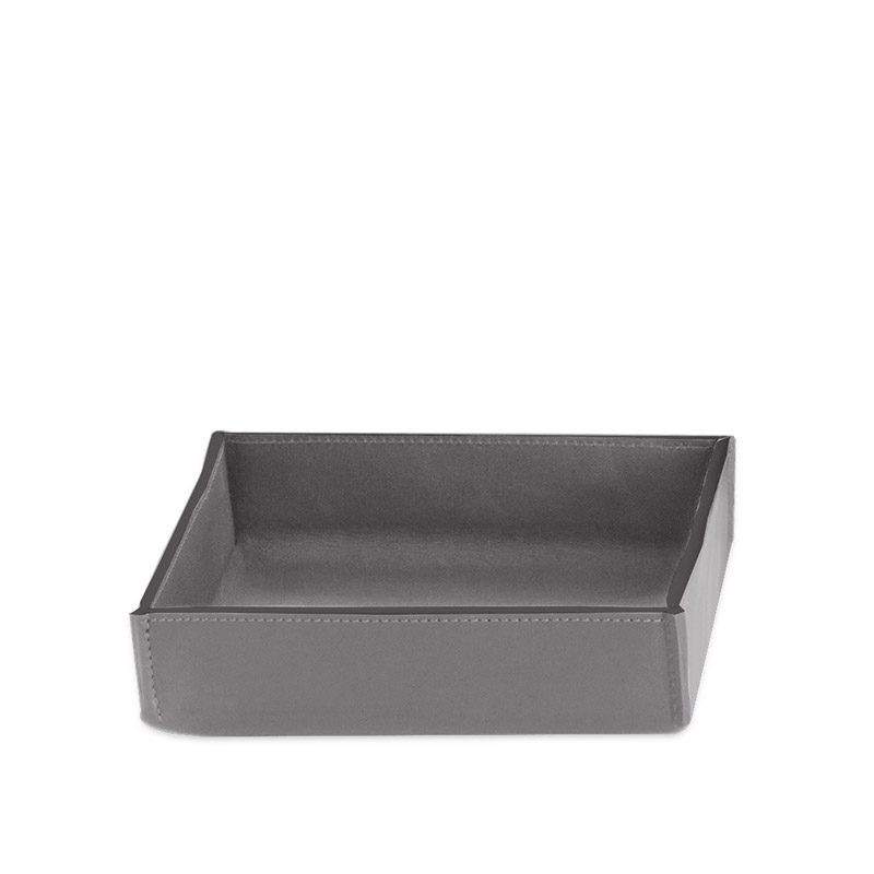 938393 Nappa Tray, Countertop, 17 x 5.5h x 17 cm-F.Leather/Gray