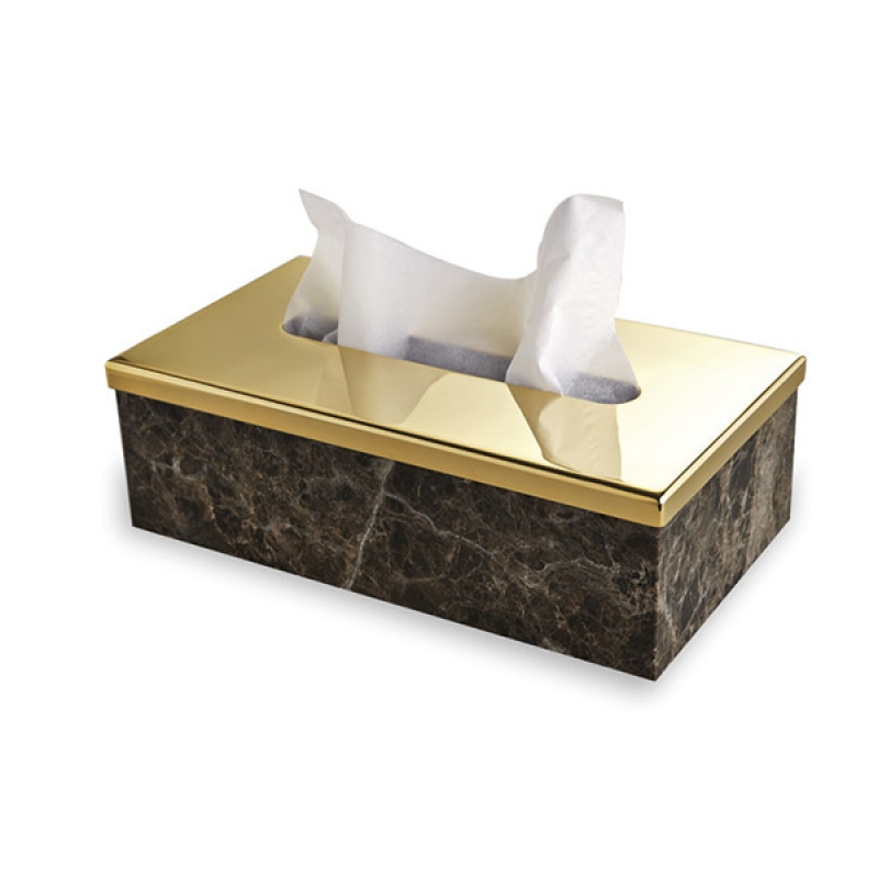 Omega Palace Emperador - PA70EM/GD - Palace Emperador Tissue Box - Marble/Gold