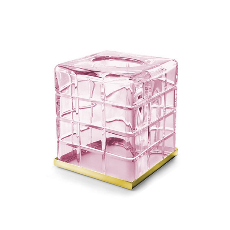 Omega Palace - PA71ARO/GD - Palace Tissue Box, Countertop, Square - Pink/Gold