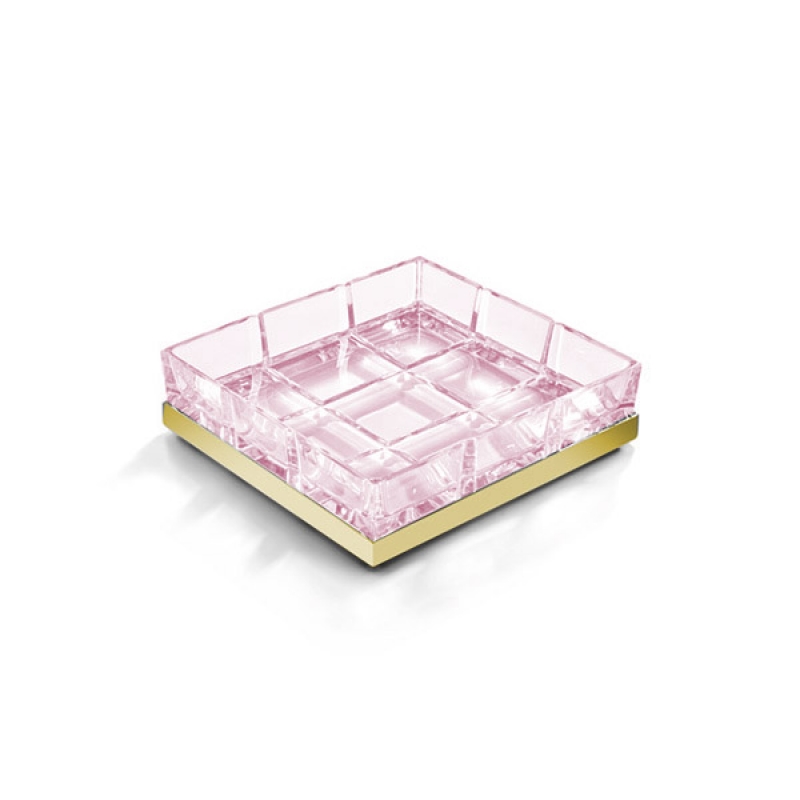 Omega Palace - PA01ARO/GD - Palace Soap Dish, Countertop - Pink/Gold