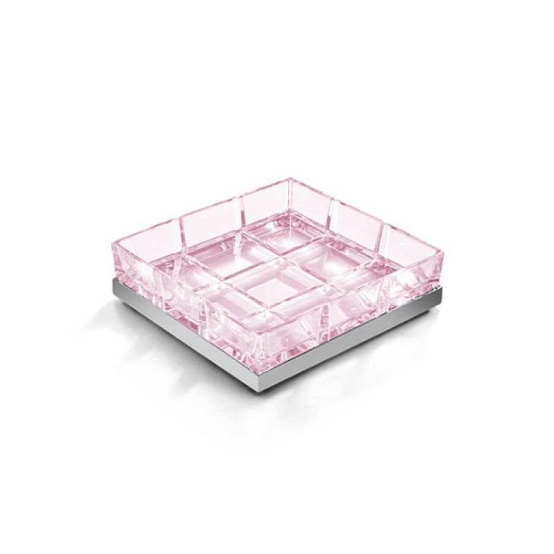 Omega Palace - PA01ARO/SL - Palace Soap Dish, Countertop - Pink/Chrome