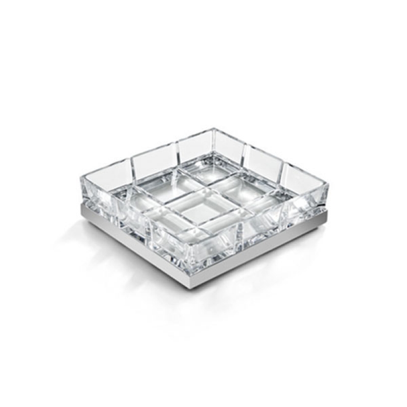PA01ACR/SL Palace Soap Dish, Countertop - Clear/Chrome