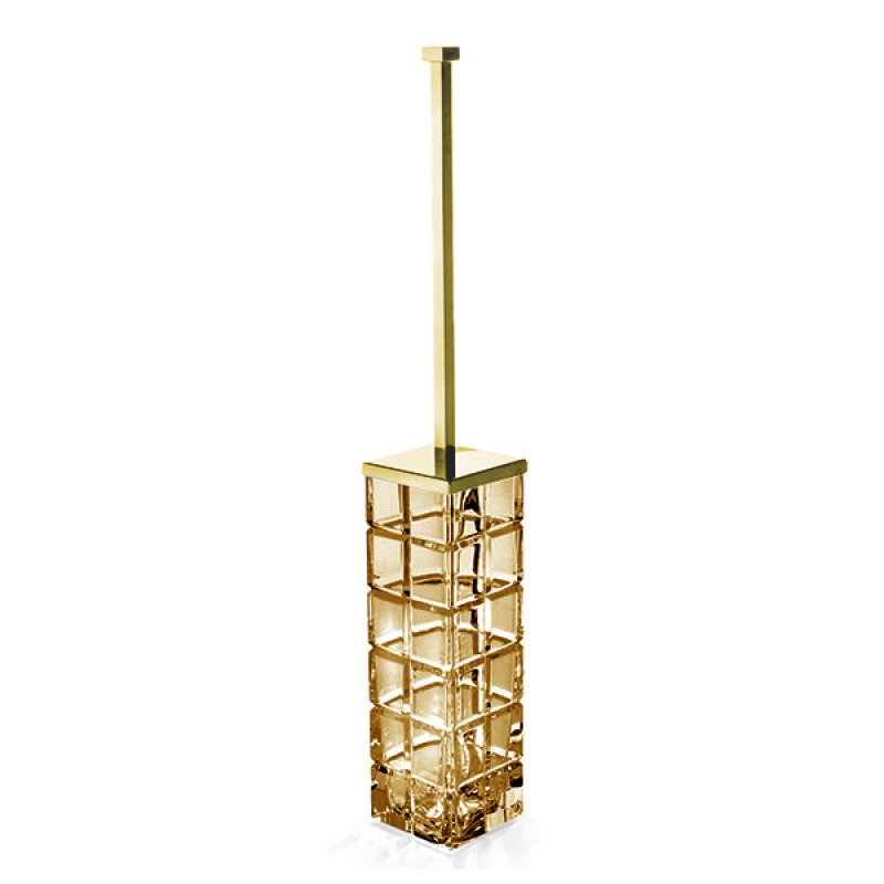 PA17AAM/GD Palace Toilet Brush Holder , Free Standing - Amber/Gold