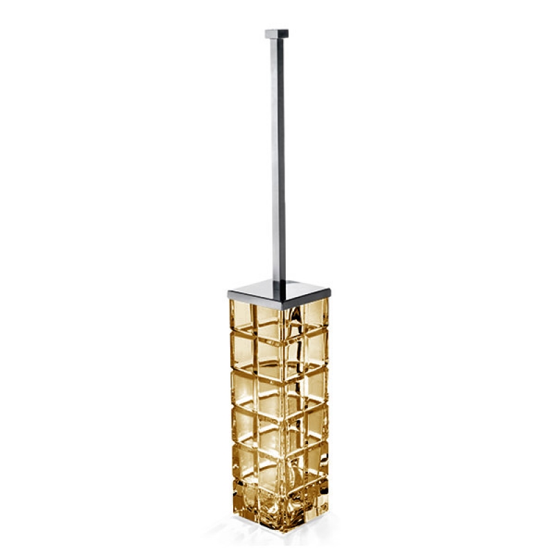 PA17AAM/SL Palace Toilet Brush Holder , Free Standing - Amber/Chrome