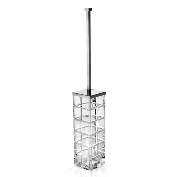 PA17ACR/SL Palace Toilet Brush Holder , Free Standing - Clear/Chrome
