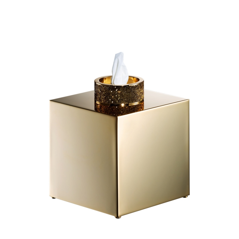 Omega Rocks - 934420 - Rocks Tissue Box, Square, Countertop - Gold