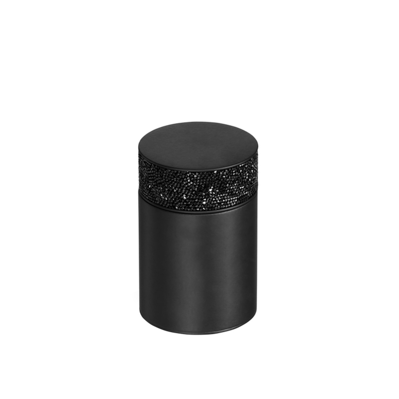 933760 Rocks Cotton Jar, Countertop, h10cm - Matte Black